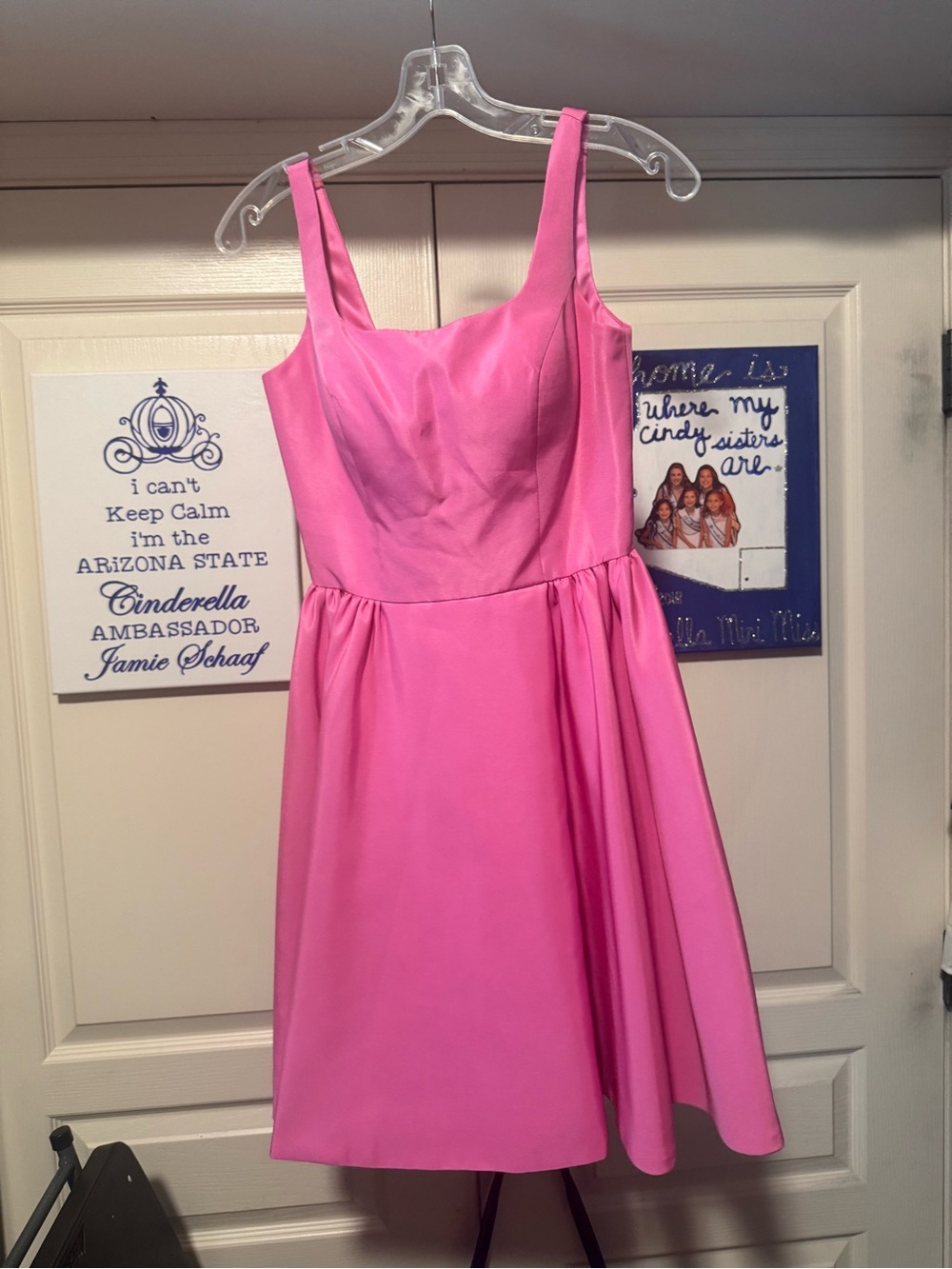 Sherri Hill Bright Pink Sleeveless A-Line Mini Dress